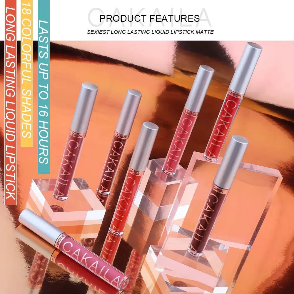 18 Color Lipstick Matte Non-Stick Cup Waterproof Lip Gloss