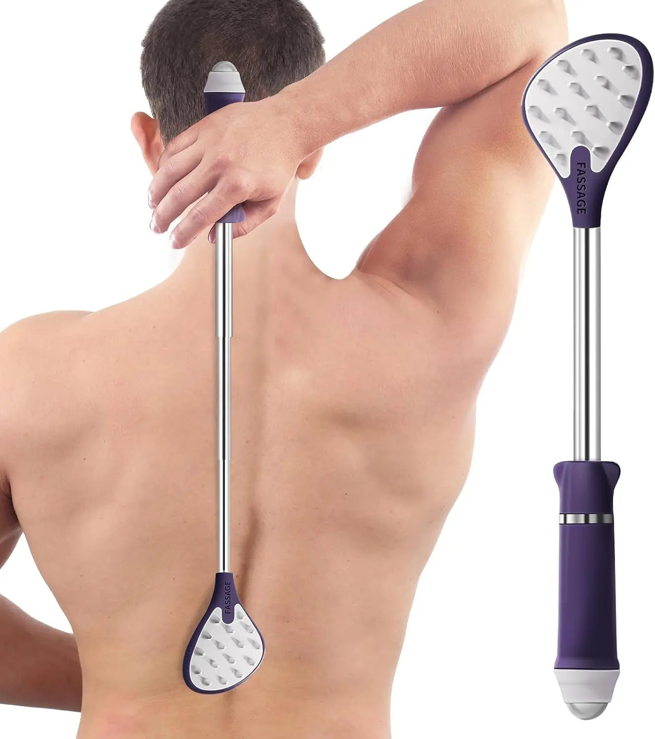 Extendable Back Scratcher - Portable Backscratchers for Men, Women, Adults, Kids - Birthday Gift for Mom & Dad, Christmas Stocking Stuffers Gifts for Dad (Purple, 1 Pack)