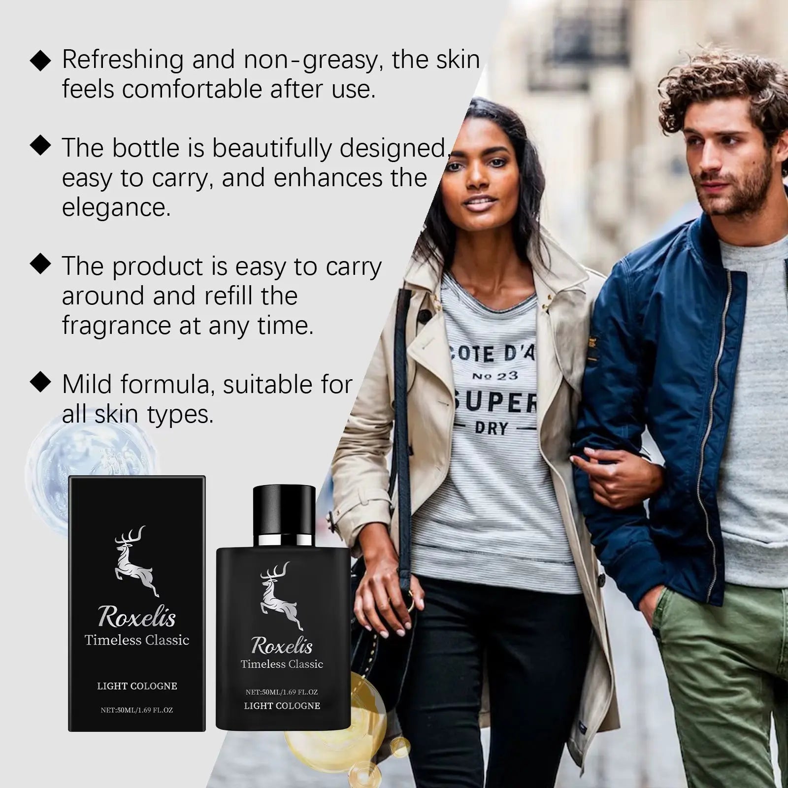 50Ml Glamour Men Perfume Spray Bergamot Cologne Light Fragrance Romantic Pheromone Dating Atmosphere Flirting Perfume