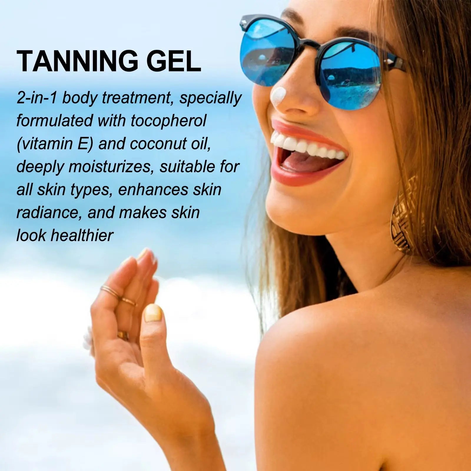 Tanning Repair Gel, Outdoor Seaside Tanning, Bronzer, Moisturizing, Healthy Complexion, Self-Care, Bronzer, Repair Gel