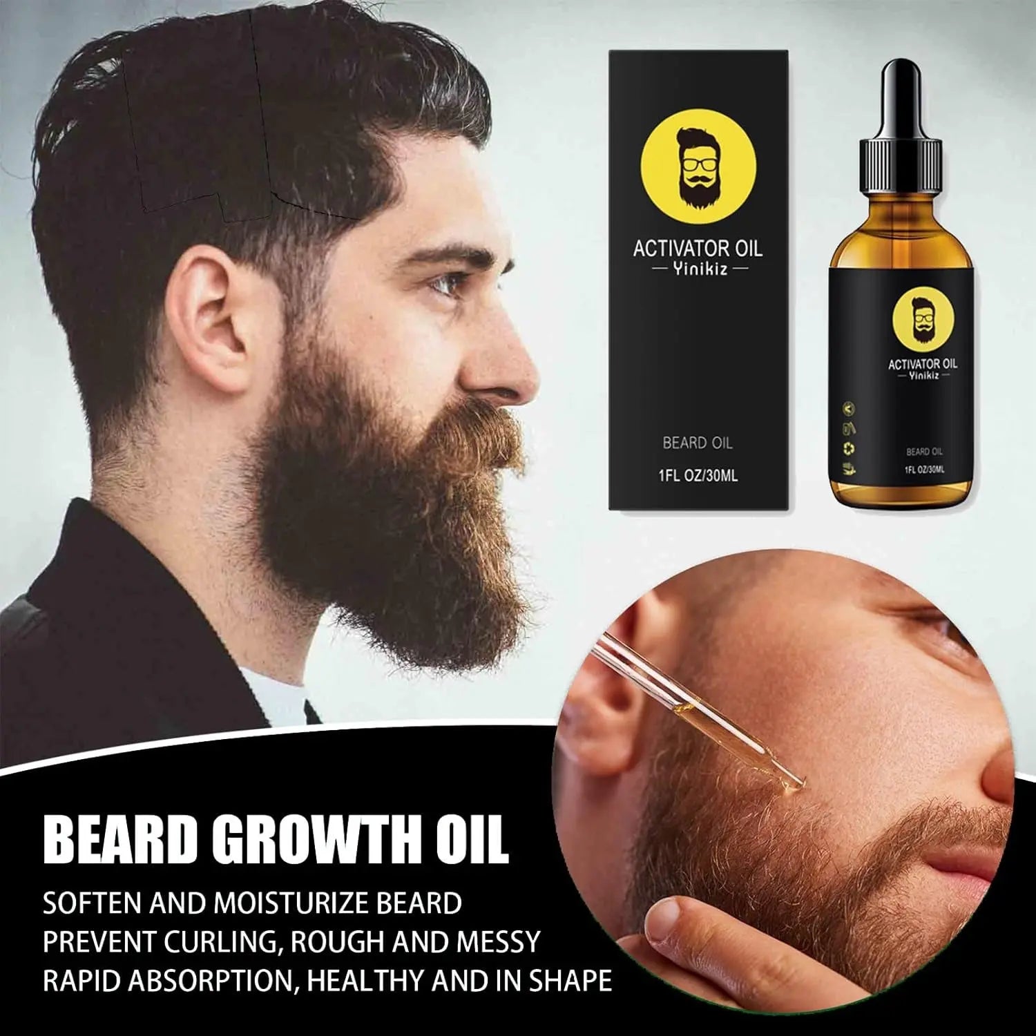 Beard Grooming Kit - Men'S Christmas Stocking Stuffer with Brush, Comb, Balm, Growth Oil, Scissors