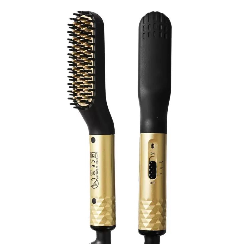 Multifunctional Mini Beard Straightener Quick Heated Comb Anti-Scald for Men Beard and Hair One-Piece Styling Straight Hair Comb