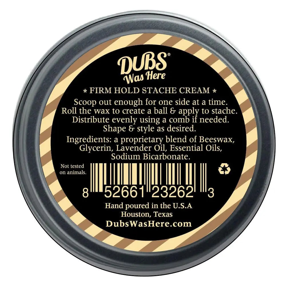 "Firm Stache Cream, 1Ounce Screw Top Tin - Competition Style Moustache Wax Original Lavender Scent