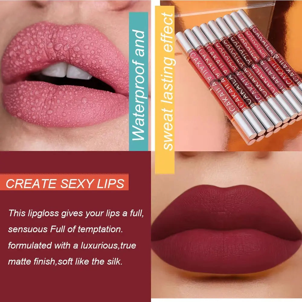 18 Color Lipstick Matte Non-Stick Cup Waterproof Lip Gloss