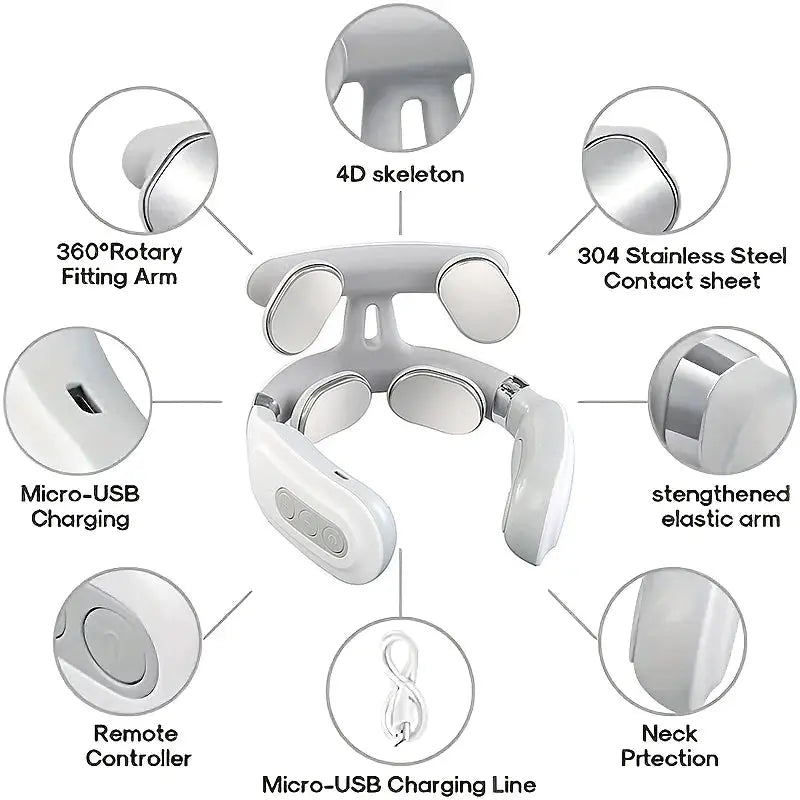 Back Neck Massager, 4 Massage Heads Smart Shoulder Neck Massage Tools for Home Use, Valentine'S Day Gift