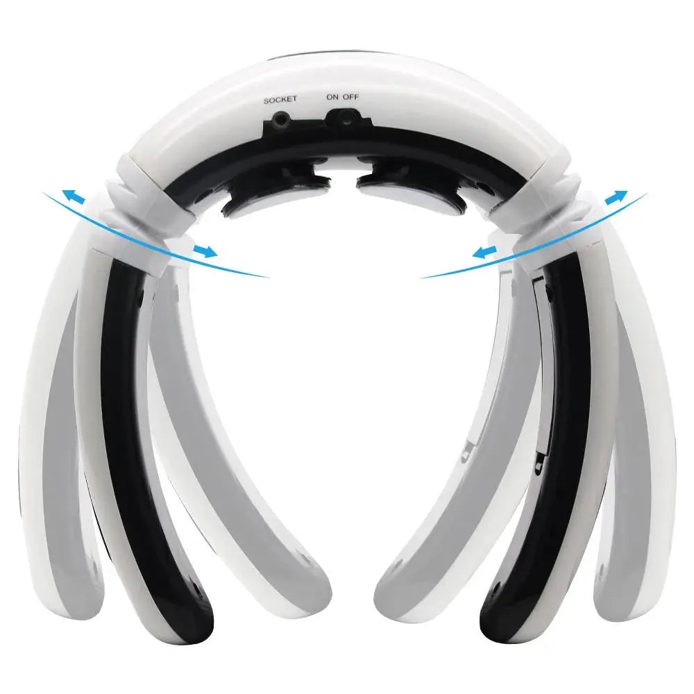 3D Electric Neck Massager - Portable 6 Modes Adjustable 15 Speeds Cordless Deep Tissue Trigger Point Neck Pain Relief Massager with Pulse Pads