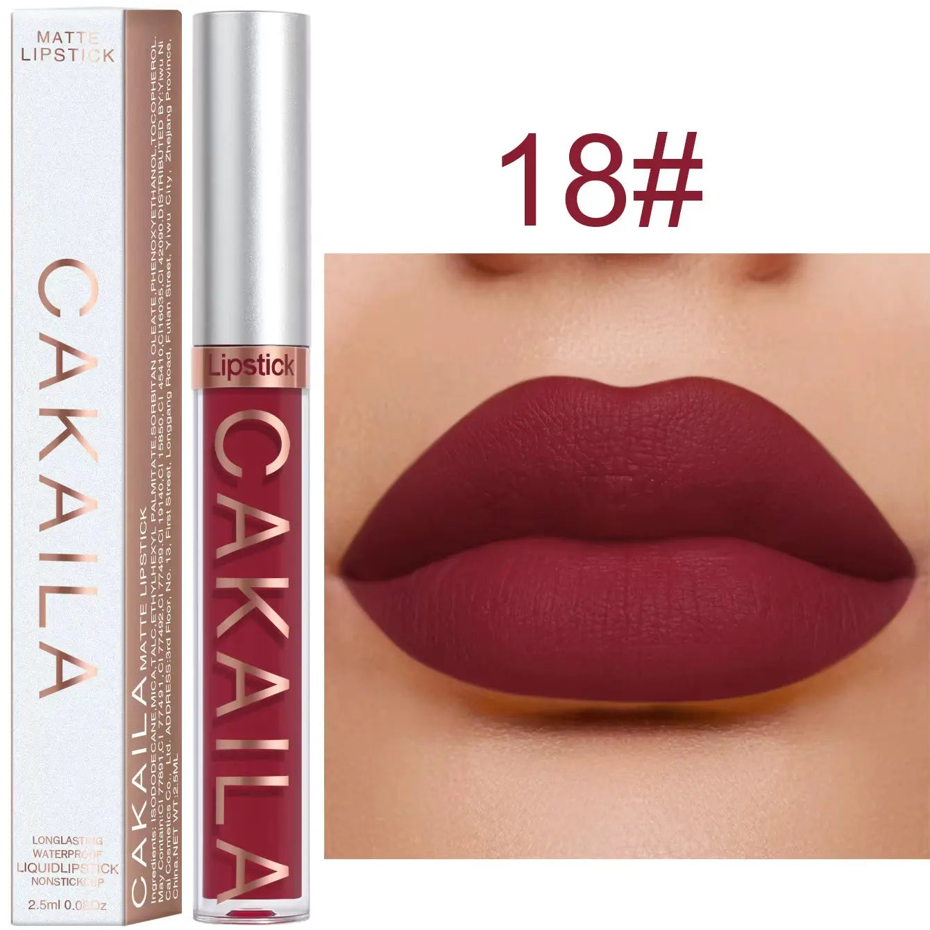 18 Color Lipstick Matte Non-Stick Cup Waterproof Lip Gloss