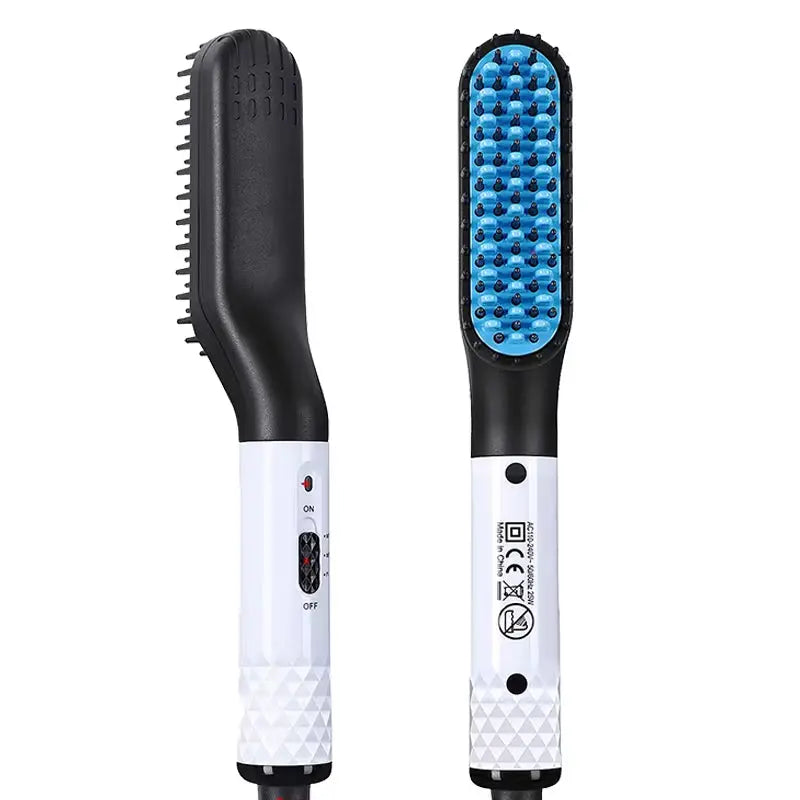 Multifunctional Mini Beard Straightener Quick Heated Comb Anti-Scald for Men Beard and Hair One-Piece Styling Straight Hair Comb