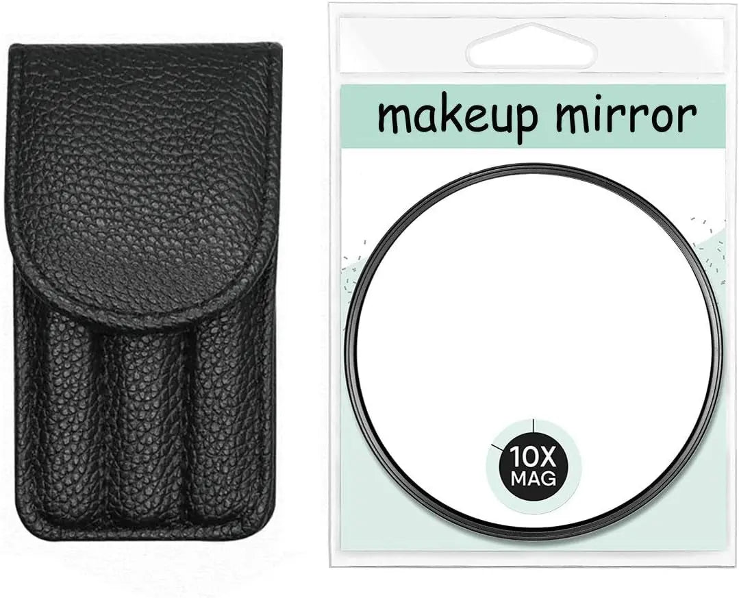 3Pcs Eyebrow Tweezers & 10X Magnification Mirror Set - Professional Stainless Steel Precision Plucking Tweezer for Eyebrows,Ingrown Hair,Facial Hair Remover,Beauty Tool for Women Men
