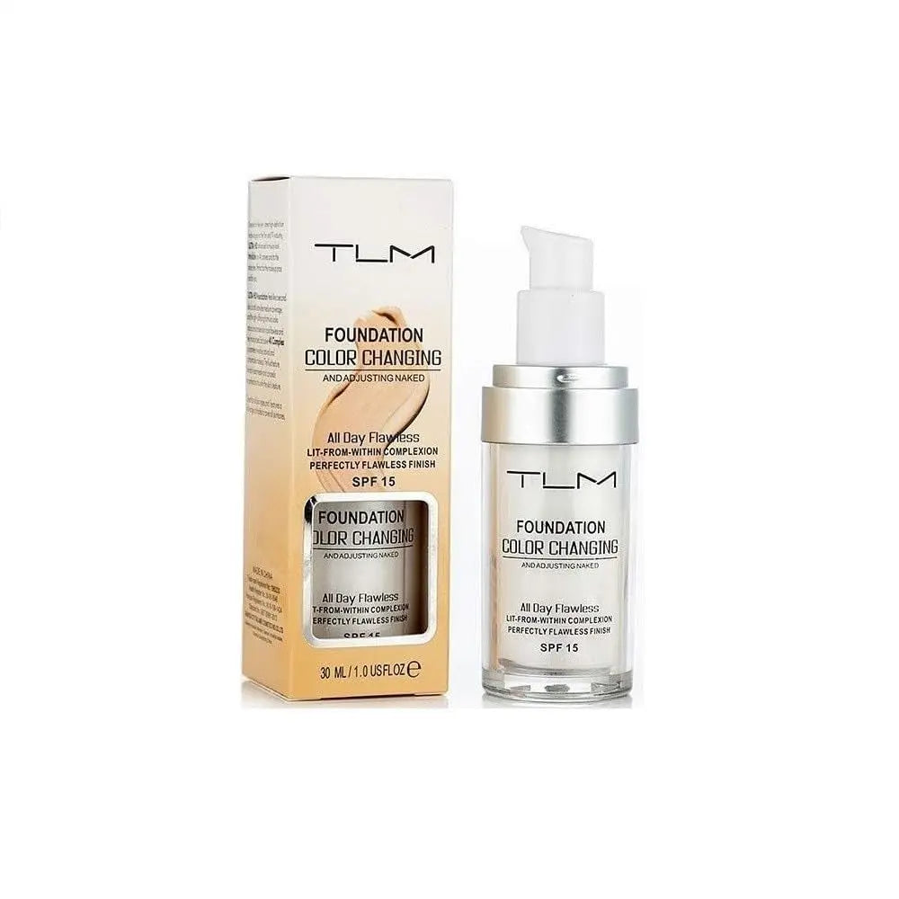 TLM Color Changing Foundation, Moisturizing Warm Skin Flawless Full Coverage Face Foundation Makeup for All Skin. (1Pcs)