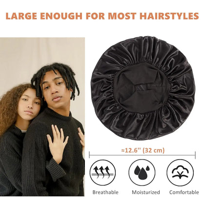 Bonnet for Men,Silk Bonnet for Men for Sleeping,Matching Durag and Bonnets Set for Couples,Mens Bonnet for Curly Hair,Braids,Pack A