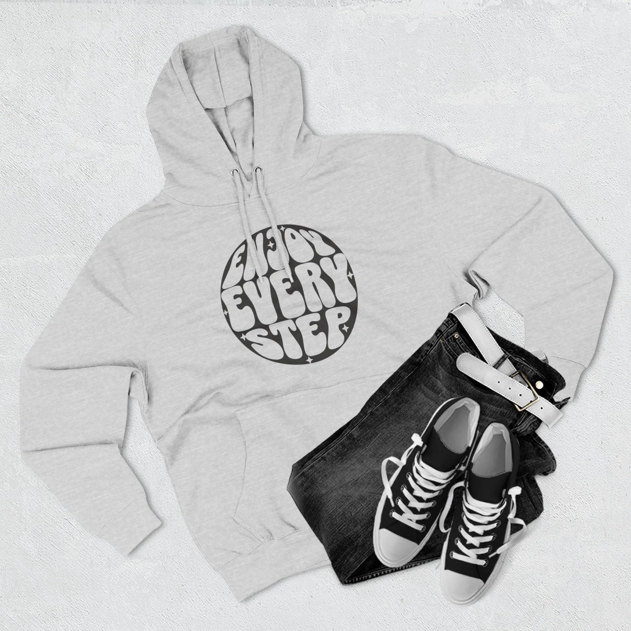 Enjoy Every Step Hoodie, Cozy Fleece Sweatshirt