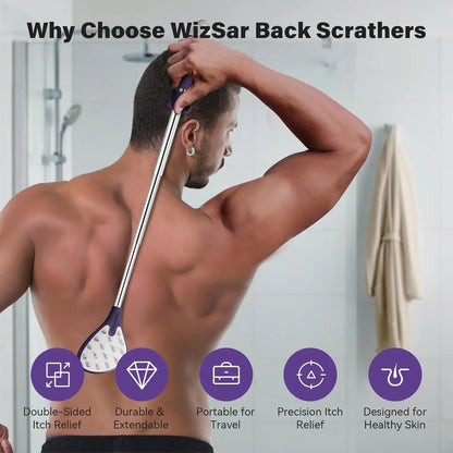 Extendable Back Scratcher - Portable Backscratchers for Men, Women, Adults, Kids - Birthday Gift for Mom & Dad, Christmas Stocking Stuffers Gifts for Dad (Purple, 1 Pack)