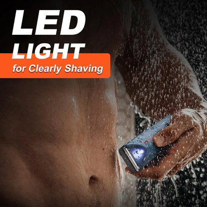 Body Hair Trimmer for Men, 2-In-1 Groin Hair Trimmer & Body Groomer Ball Shaver Electric Razor for Men Pubic Hair with 2 Replaceable Ceramic Blades, Gifts for Husband Guys Him