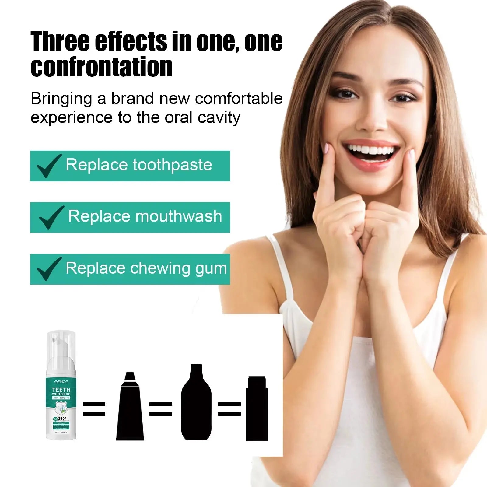 Effective Teeth Whitening Mousse Dental Cleaning Teeth Bleach Yellow Tooth Stain Remover Oral Refresh Toothpaste Mousse