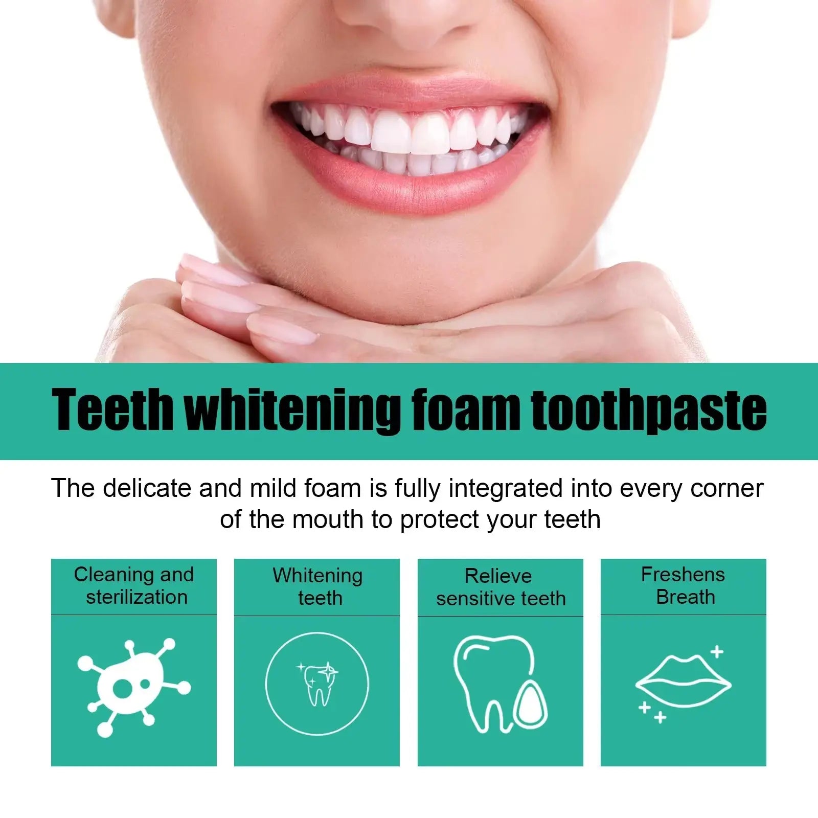 Effective Teeth Whitening Mousse Dental Cleaning Teeth Bleach Yellow Tooth Stain Remover Oral Refresh Toothpaste Mousse