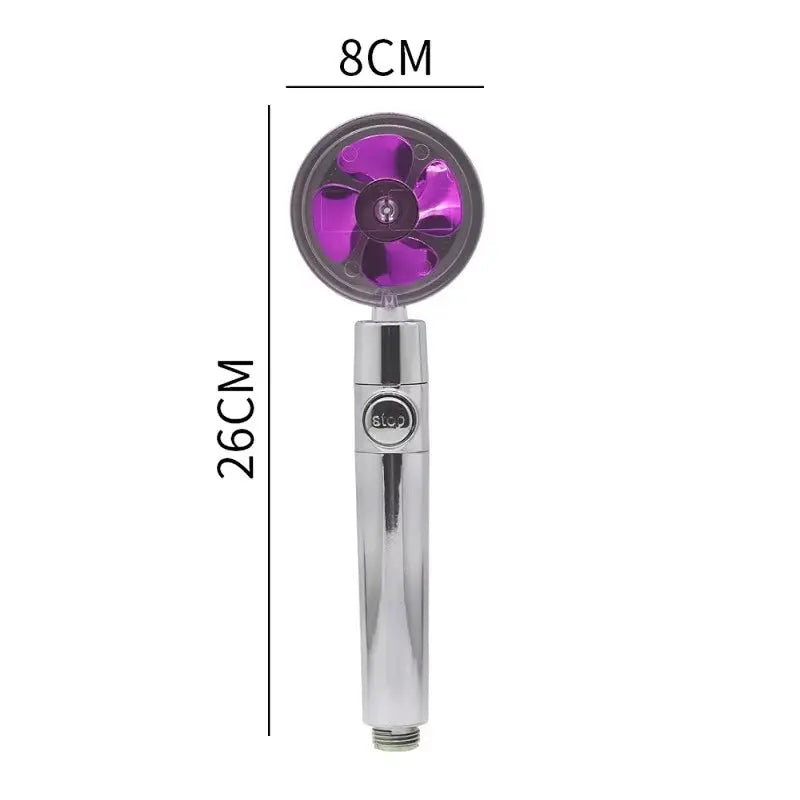 Hot Shower Head Water Saving Flow 360 Degrees Rotating with Small Fan ABS Rain High Pressure Spray Nozzle Bathroom Accessories