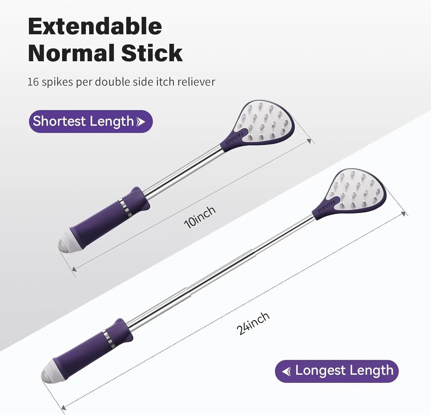 Extendable Back Scratcher - Portable Backscratchers for Men, Women, Adults, Kids - Birthday Gift for Mom & Dad, Christmas Stocking Stuffers Gifts for Dad (Purple, 1 Pack)