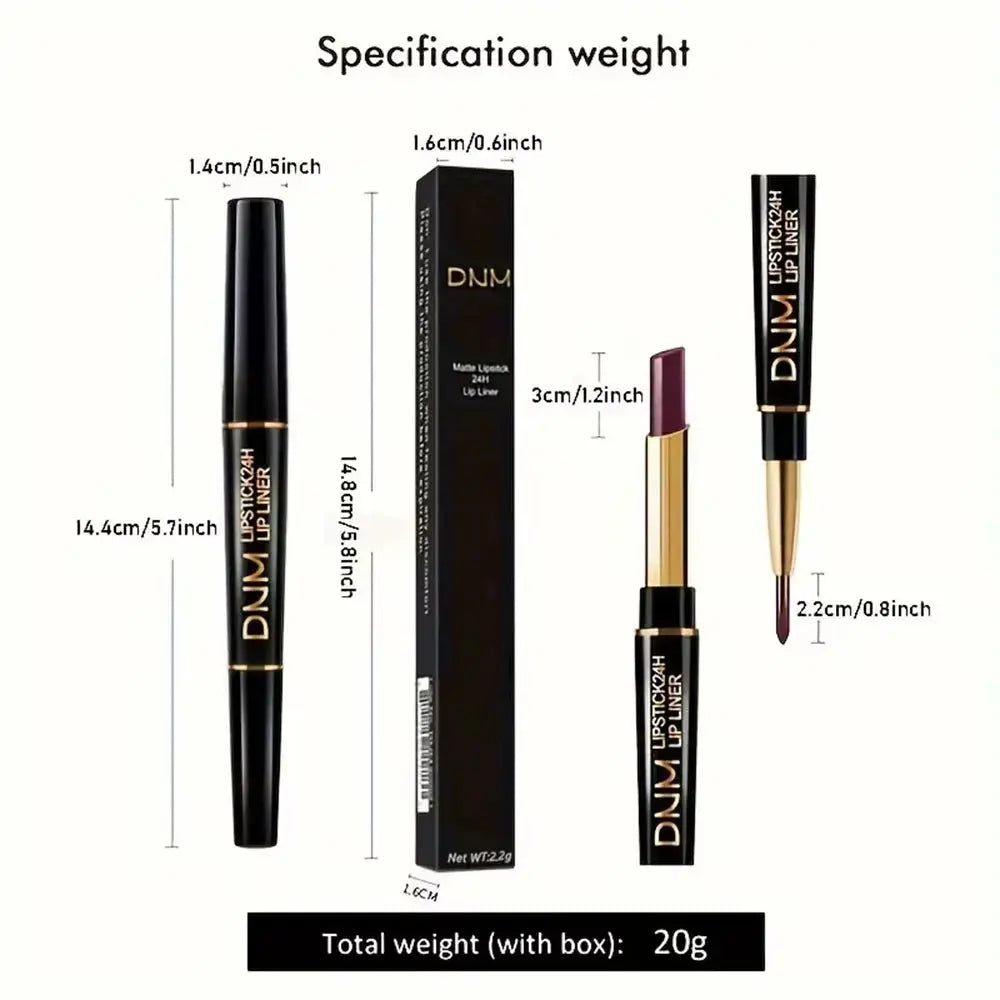 Double-Ended Non-Stick Cup Long Lasting Lipstick Lip Liner High Pigmented Waterproof Valentine'S Day Gifts