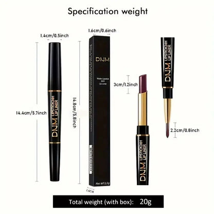 Double-Ended Non-Stick Cup Long Lasting Lipstick Lip Liner High Pigmented Waterproof Valentine'S Day Gifts