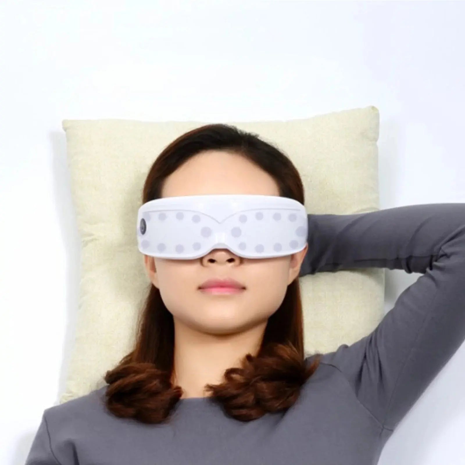 Eye Massager with Heat & Compression,Heated Massager for Migraines, Relax and Reduce Eye Strain Dark Circles Eye Bags Dry Eye Improve Sleep, Ideal Gifts for Women/Men