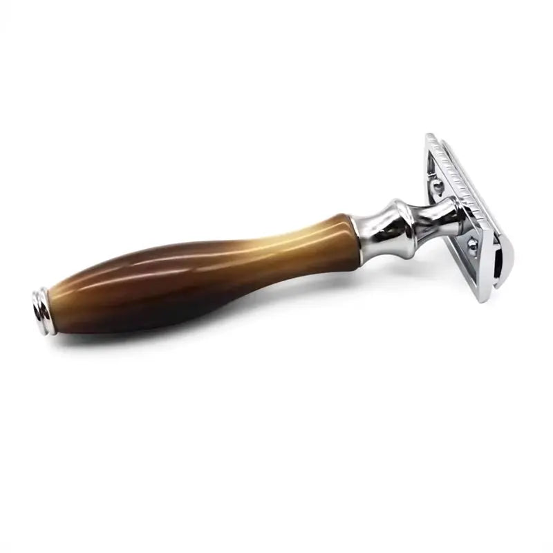 Double Edge Safety Razor for Men, with 10 Safety Razor Blades, Reusable Travel Essentials Men Razor