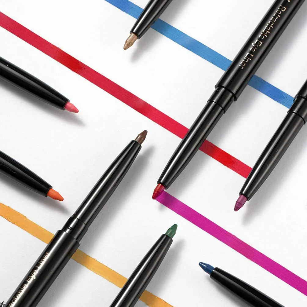 Gel Eye Liner Pencil Set, 12 Colors Retractable Long-Lasting Smooth Waterline Eye Liner Lip Liner Eyeshadow - Vegan, Cruelty Free