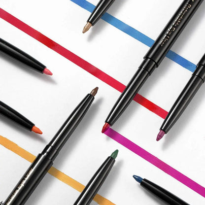 Gel Eye Liner Pencil Set, 12 Colors Retractable Long-Lasting Smooth Waterline Eye Liner Lip Liner Eyeshadow - Vegan, Cruelty Free
