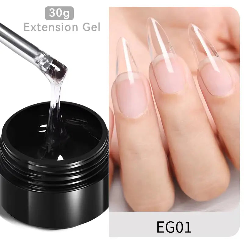 30Ml Glitter Pink Hard Jelly Nail Extension Gel Nail Polish Milky White Clear Color Soak off UV Construction Gel