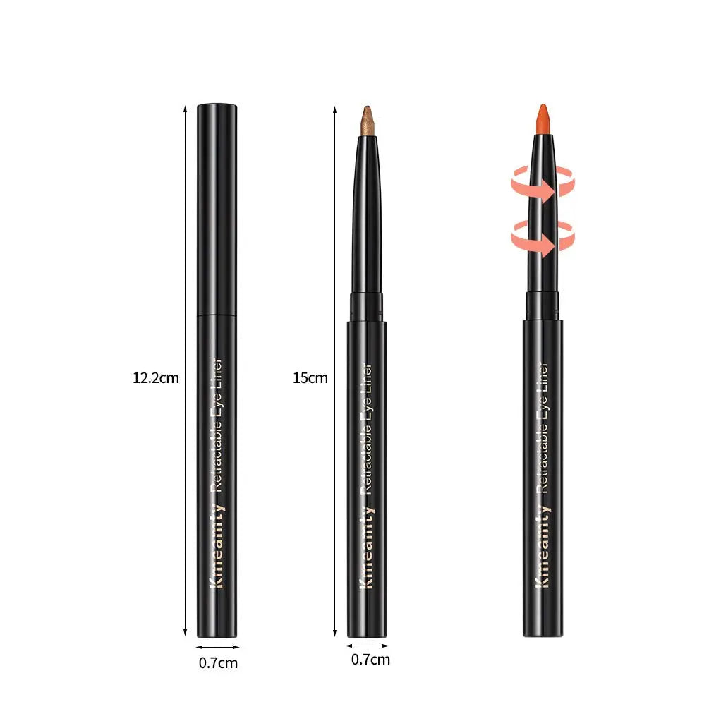 Gel Eye Liner Pencil Set, 12 Colors Retractable Long-Lasting Smooth Waterline Eye Liner Lip Liner Eyeshadow - Vegan, Cruelty Free