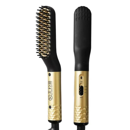 Multifunctional Mini Beard Straightener Quick Heated Comb Anti-Scald for Men Beard and Hair One-Piece Styling Straight Hair Comb