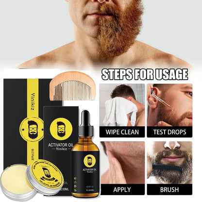 Beard Grooming Kit - Men'S Christmas Stocking Stuffer with Brush, Comb, Balm, Growth Oil, Scissors
