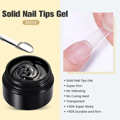 30Ml Glitter Pink Hard Jelly Nail Extension Gel Nail Polish Milky White Clear Color Soak off UV Construction Gel