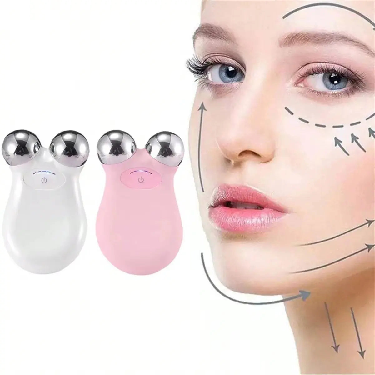 Portable Mini Home Facial Toning Device Handheld Microcurrent Anti-Aging Face Massager for Eye Wrinkle Removal