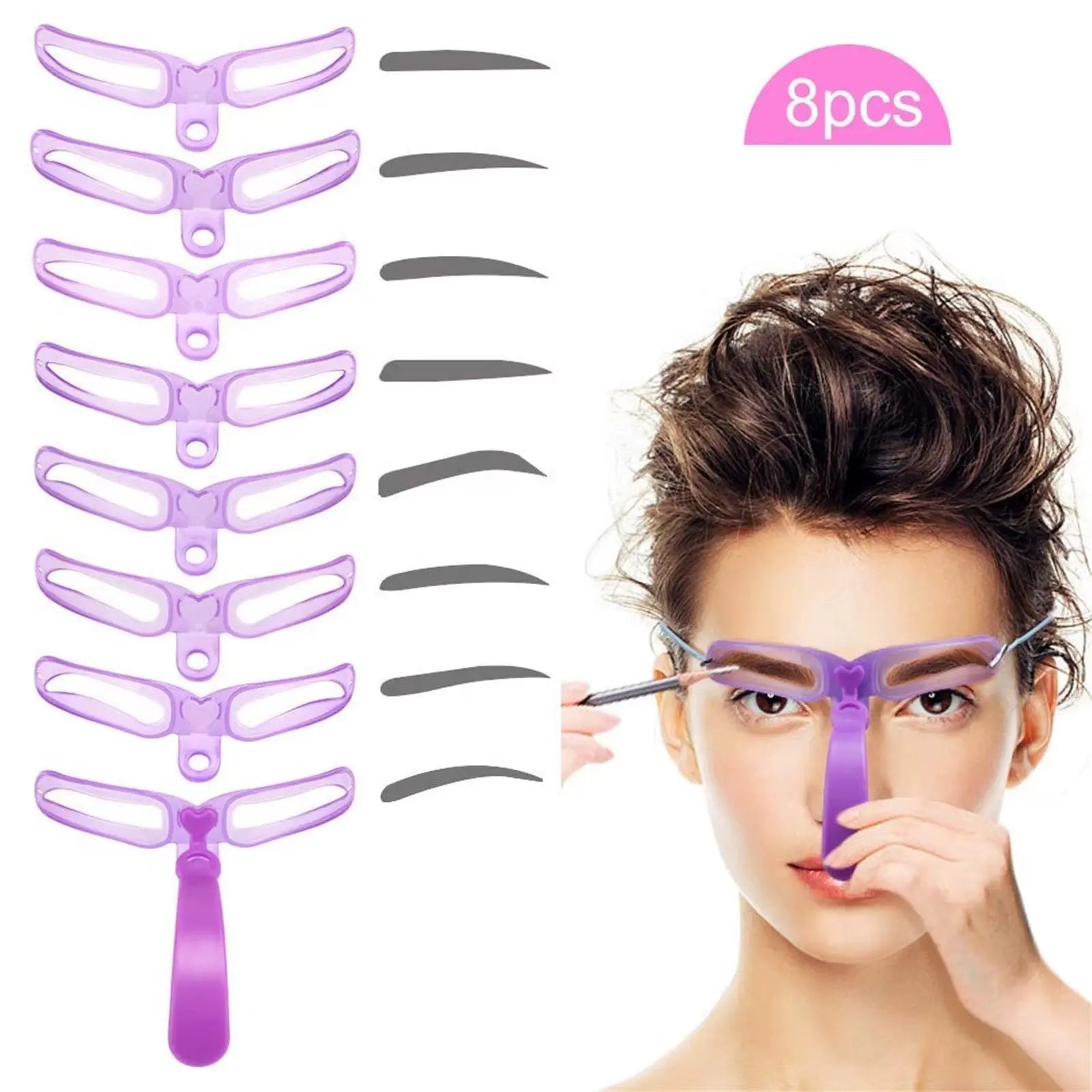 8 Styles Eyebrow Stencil Shaping Eye Brow Reusable Adjustable Makeup Model Template Eyebrows Card Women Beauty Makeup Tools