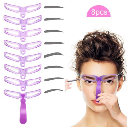 8 Styles Eyebrow Stencil Shaping Eye Brow Reusable Adjustable Makeup Model Template Eyebrows Card Women Beauty Makeup Tools