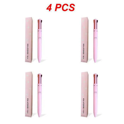 Multi-Functional 4-In-1 Makeup Pencil Eyeliner Lip Liner Eyebrow Pencil Swivel Waterproof & Sweatproof Makeup Tools