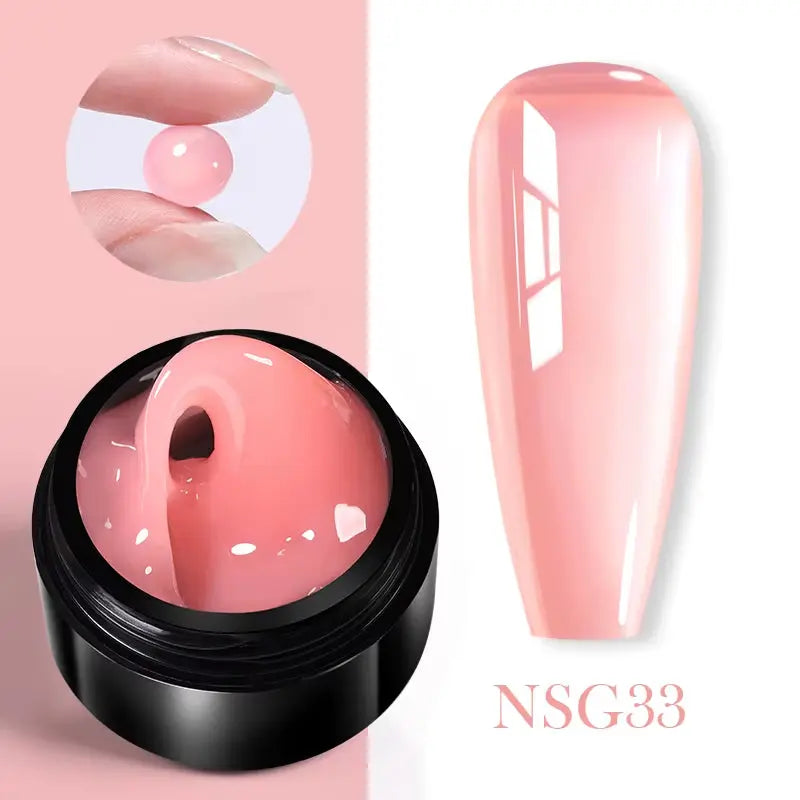 30Ml Glitter Pink Hard Jelly Nail Extension Gel Nail Polish Milky White Clear Color Soak off UV Construction Gel