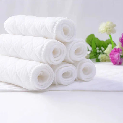 10Pcs Reusable Baby Diapers Cloth Diaper Inserts 1 Piece 3 Layer Insert 100% Cotton Washable Babies Care Eco-Friendly Diaper