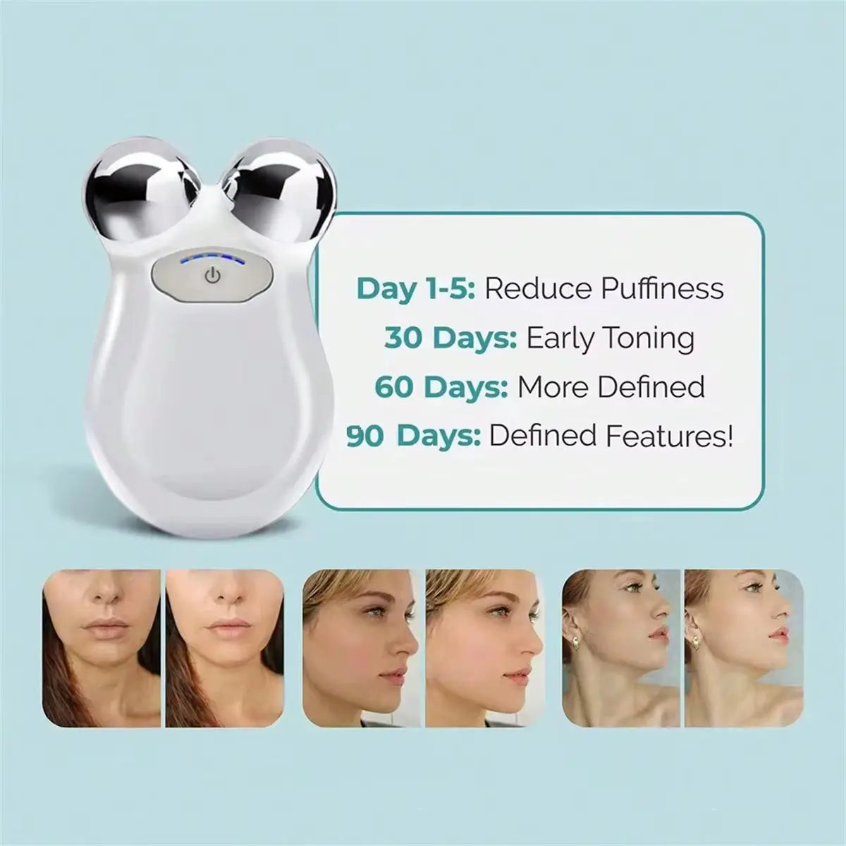 Portable Mini Home Facial Toning Device Handheld Microcurrent Anti-Aging Face Massager for Eye Wrinkle Removal