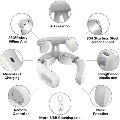 Back Neck Massager, 4 Massage Heads Smart Shoulder Neck Massage Tools for Home Use, Valentine'S Day Gift