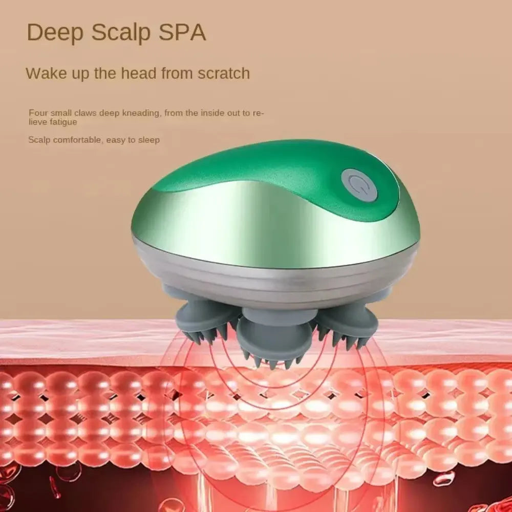 Electric Head Massage Scalp Treatment Head Massage Pressure Release Multi-Function Kneading and Vibrating Physiotherapy Device
