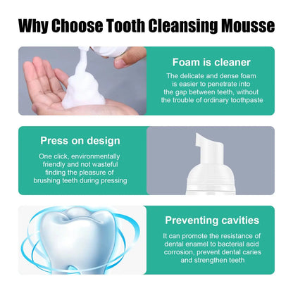 Effective Teeth Whitening Mousse Dental Cleaning Teeth Bleach Yellow Tooth Stain Remover Oral Refresh Toothpaste Mousse