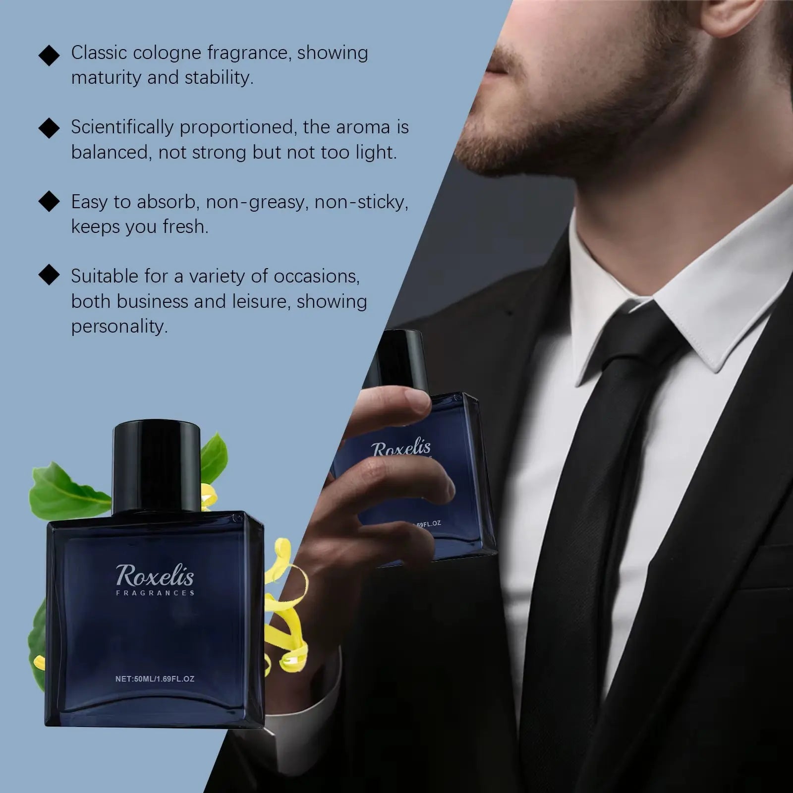 50Ml Glamour Men Perfume Spray Bergamot Cologne Light Fragrance Romantic Pheromone Dating Atmosphere Flirting Perfume