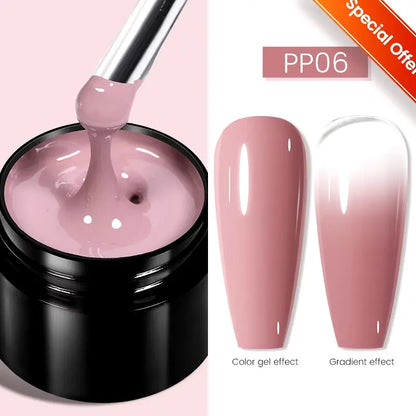 30Ml Glitter Pink Hard Jelly Nail Extension Gel Nail Polish Milky White Clear Color Soak off UV Construction Gel