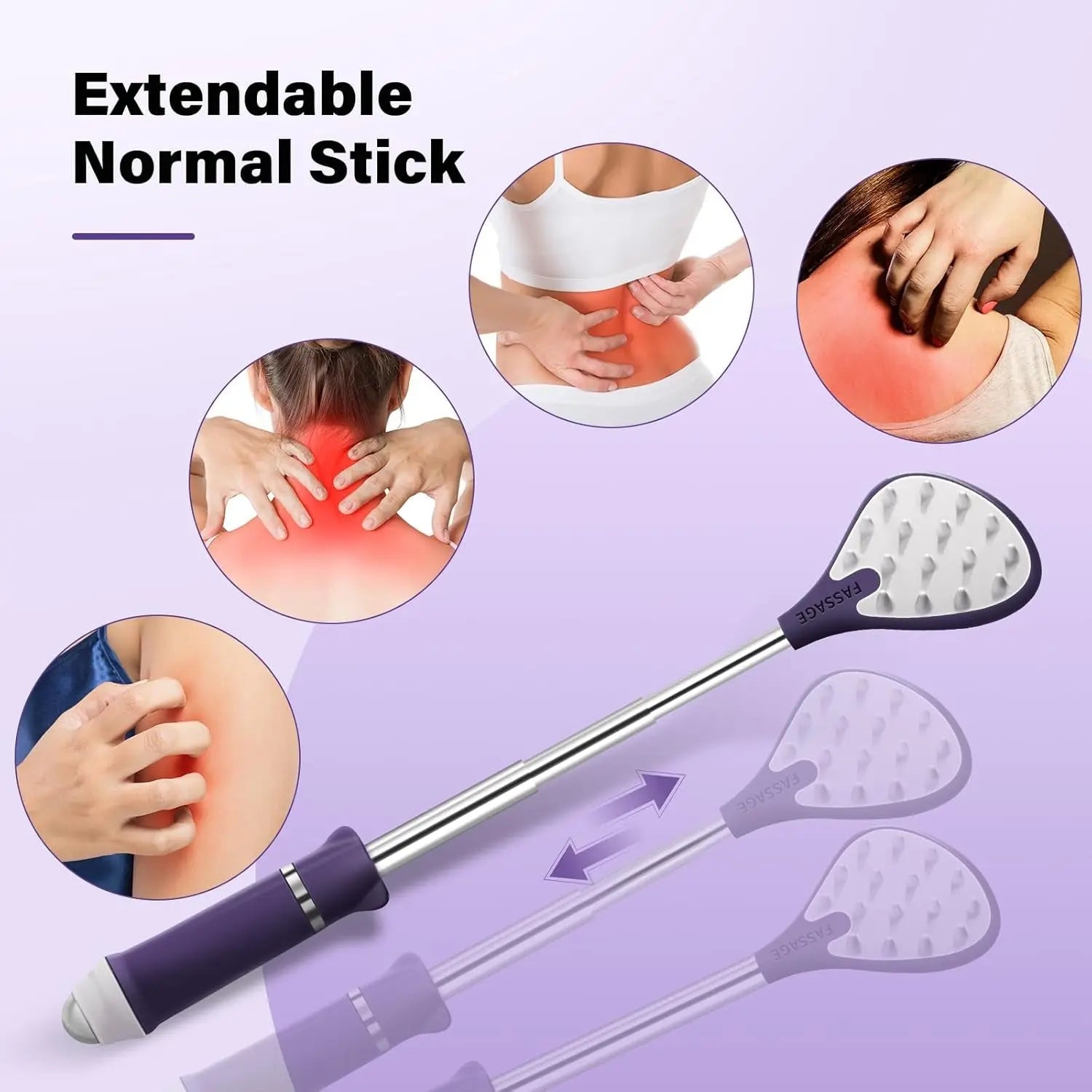 Extendable Back Scratcher - Portable Backscratchers for Men, Women, Adults, Kids - Birthday Gift for Mom & Dad, Christmas Stocking Stuffers Gifts for Dad (Purple, 1 Pack)