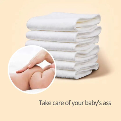 10Pcs Reusable Baby Diapers Cloth Diaper Inserts 1 Piece 3 Layer Insert 100% Cotton Washable Babies Care Eco-Friendly Diaper