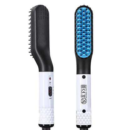 Multifunctional Mini Beard Straightener Quick Heated Comb Anti-Scald for Men Beard and Hair One-Piece Styling Straight Hair Comb