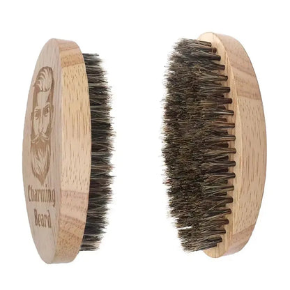 1PC Eco Friendly Boar Bristle Men'S Shaving Brush Portable Barber Natural Beard Brush for Facial Cleaning Mustache Tools