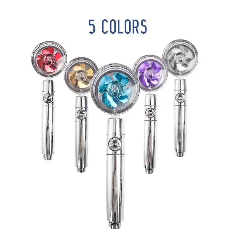 Hot Shower Head Water Saving Flow 360 Degrees Rotating with Small Fan ABS Rain High Pressure Spray Nozzle Bathroom Accessories